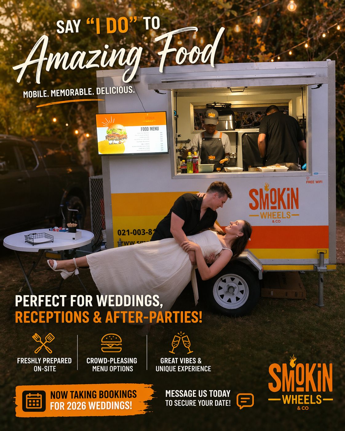 Wedding couple at Smoking Wheels